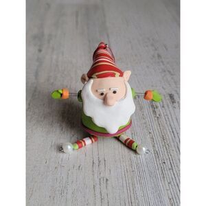 Cute clay dough dangling feet Santa Claus spring hand elf helper ornament Xmas